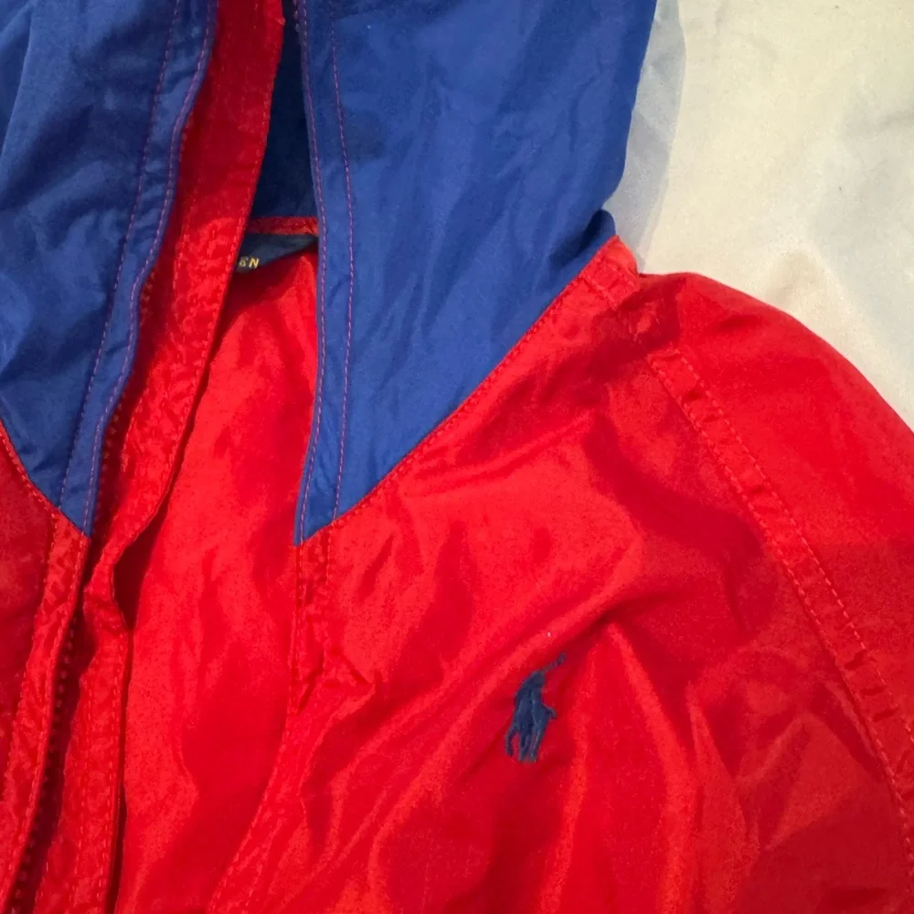 Ralph Lauren Red and Blue Hooded Light Windbreaker